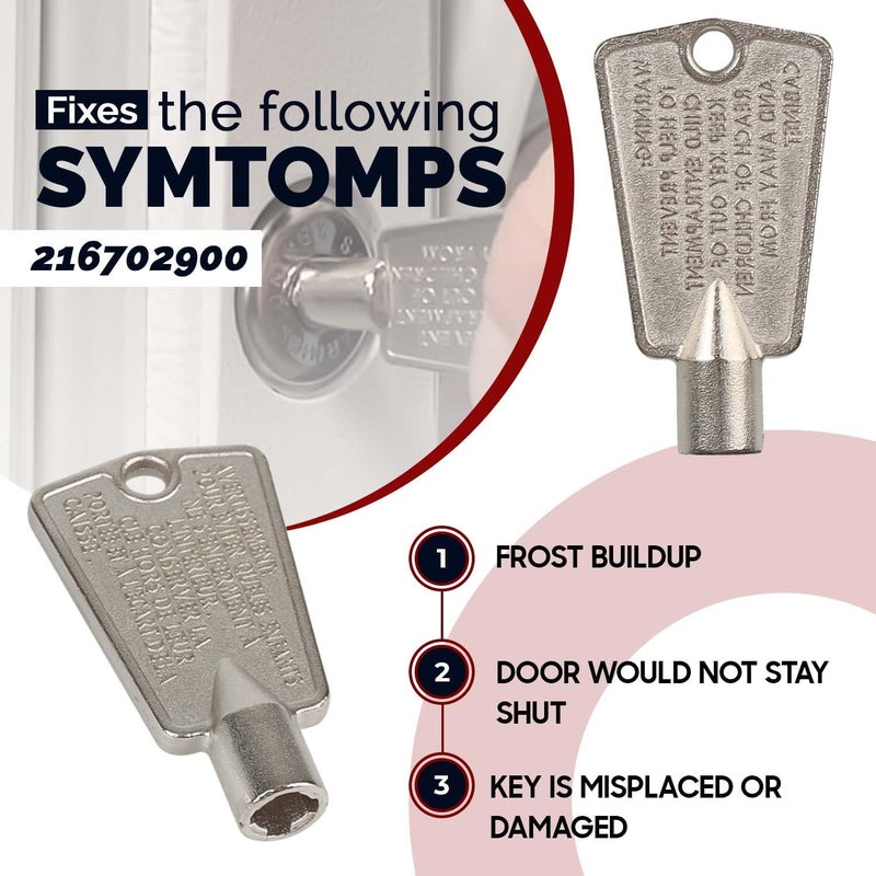 Seentech 216702900 Metal Freezer Door Keys - Compatible With Frigidaire, Kenmore, GE Freezers - Repalces: AP4301346, AP4071414, PS2061565, AP2113733, 06599905, 08037402, 12849, PS1991481 (Pack 4) - Image 4